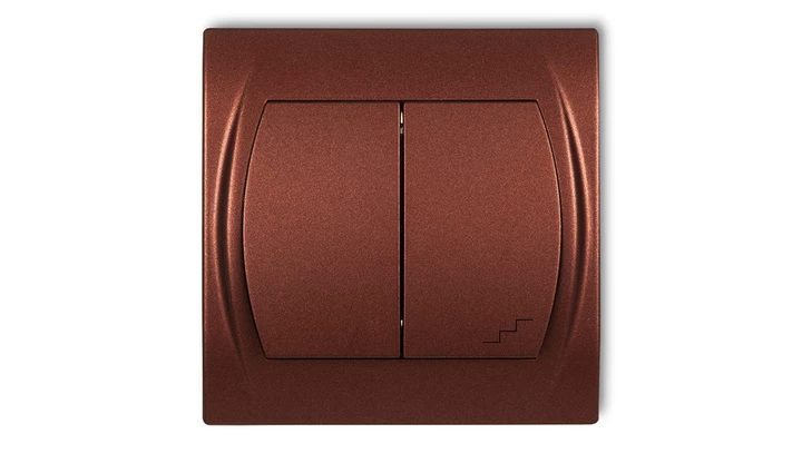 LOGO Łącznik jednobiegunowy ze schodowym podświetlany brązowy metalik 9LWP-10L