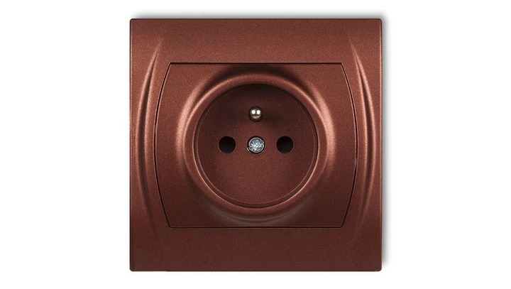 LOGO Gniazdo pojedyncze z/u 2P+Z brĄzowy metalik 9LGP-1zp