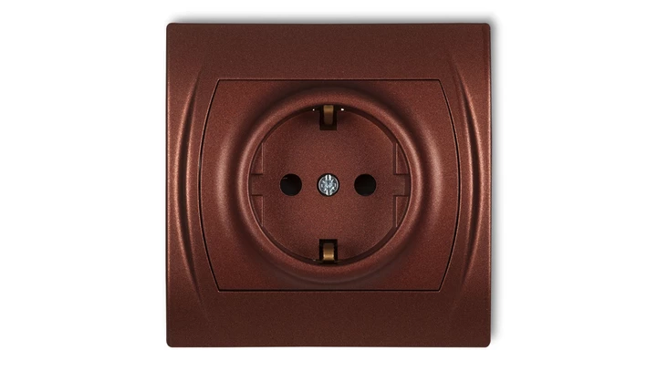 LOGO Gniazdo pojedyncze z/u SCHUKO brązowy metalik 9LGP-1sp
