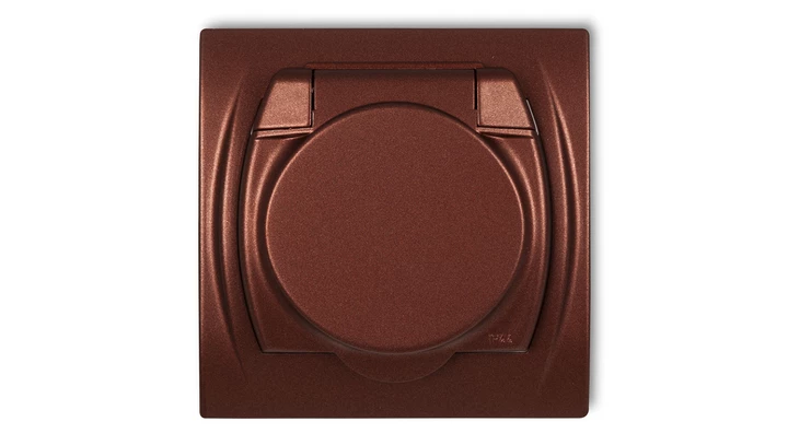 LOGO Gniazdo bryzgoszczelne z/u SCHUKO (klapka brązowy metalik) brązowy metalik 9LGPB-1sp