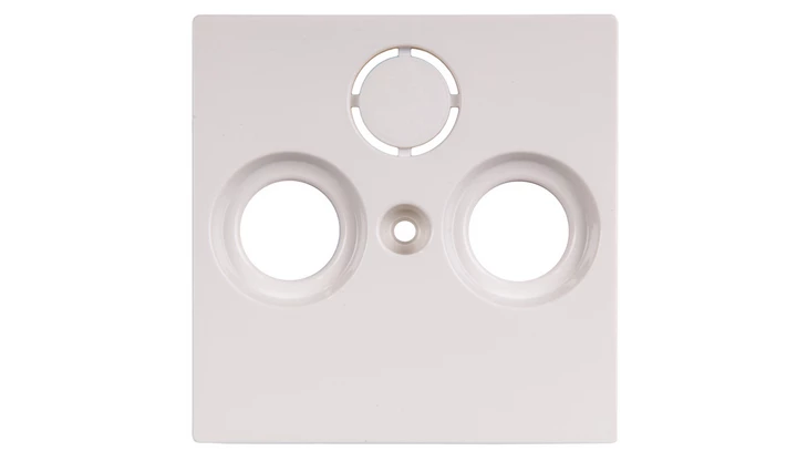 Merten System M Płytka centralna podwójna/potrójna gniazda antenowego TV/SAT biel polarna MTN296719