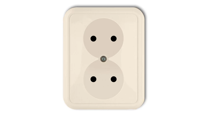 LIZA Gniazdo podwójne b/u beżowy 1GPT-2