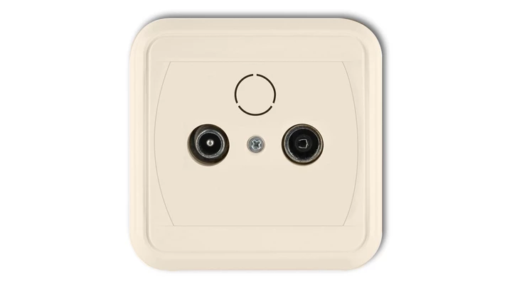 LIZA Gniazdo antenowe RTV przelotowe 9dB beżowy 1GAP-1L9