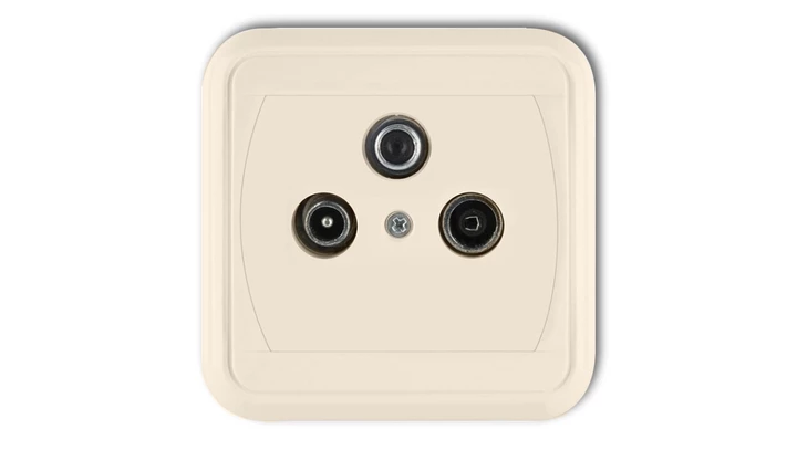 LIZA Gniazdo antenowe RTV-SAT końcowe multimedialne (Internet) beżowy 1GAS-1LM