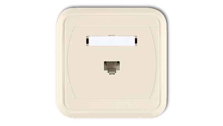 LIZA Gniazdo komputerowe pojedyncze 1xRJ45, kat. 6, 8-stykowe beżowy 1GLK-3