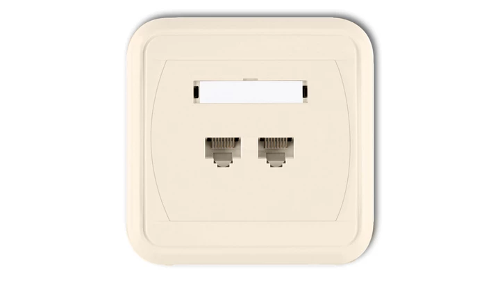 LIZA Gniazdo komputerowe podwójne 2xRJ45, kat. 5e, 8-stykowe beżowy 1GLK-2