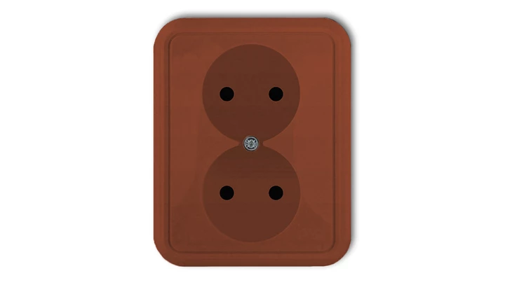 LIZA Gniazdo podwójne b/u brĄzowy 4GPT-2