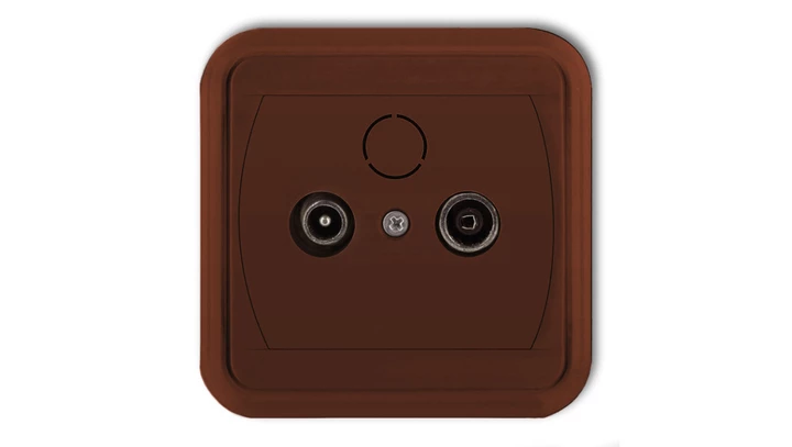 LIZA Gniazdo antenowe RTV przelotowe 12dB brązowy 4GAP-1L12