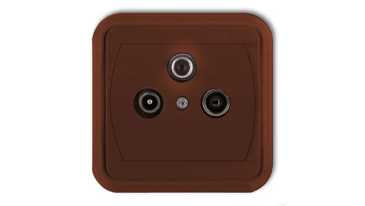 LIZA Gniazdo antenowe RTV-SAT końcowe multimedialne (Internet) brązowy 4GAS-1LM