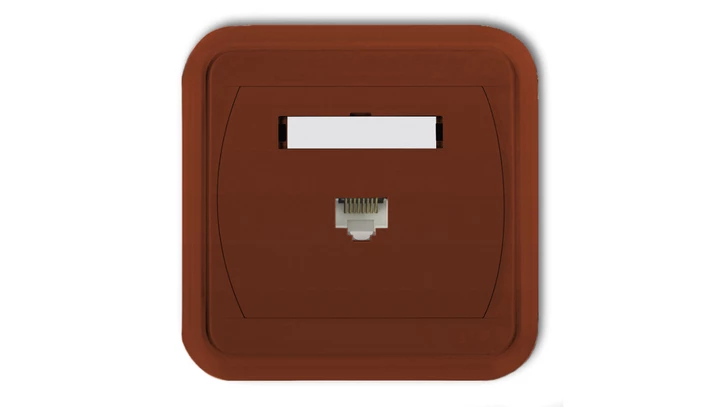 LIZA Gniazdo komputerowe pojedyncze 1xRJ45, kat. 5e, 8-stykowe brązowy 4GLK-1