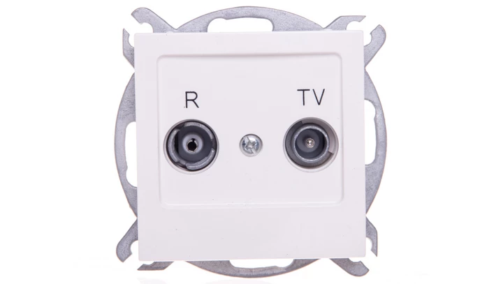 AS Gniazdo antenowe RTV przelotowe 14dB ecru GPA-14GP/m/27