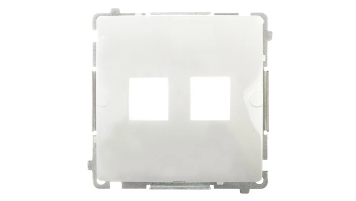 Simon Basic Pokrywa gniazda teleinformatycznego podwójnego 2x RJ Keystone płaska biała BMPT/11