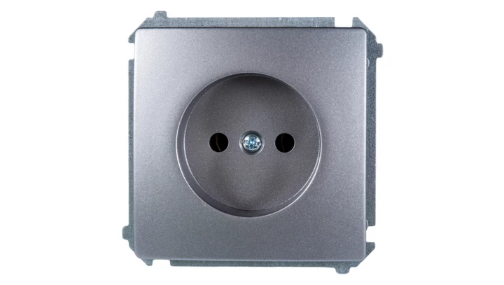 Simon Basic Gniazdo pojedyncze b/u 16A IP20 stal inox BMG1.01/21