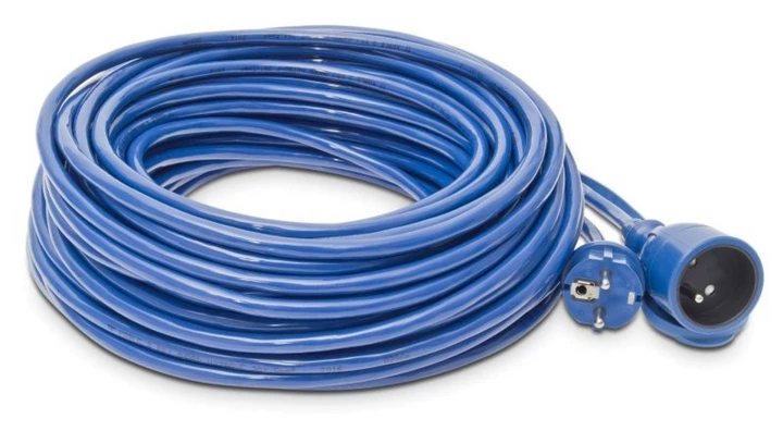 Przedłużacz specjalistyczny 1-gniazdo z/u 40m /H07BQ-F 3x1,5/ 16A niebieski