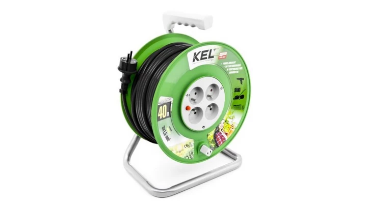 Przedłużacz bębnowy STANDARD LINE 40m H05VV-F 3x1,5 4xGS /+ termik/ 16A czarny