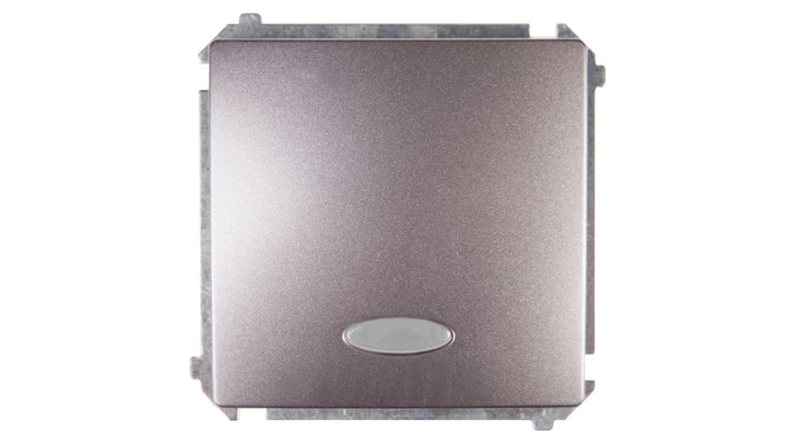 Simon Basic Łącznik jednobiegunowy z podświetleniem, szybkozłącza, stal inox BMW1L.01/21