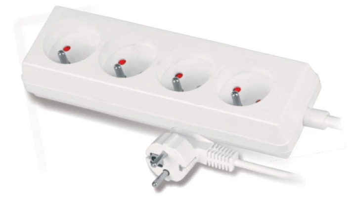 Przedłużacz 4-gniazda z/u 10A 3m /OMY 3x1/ biały PS-470