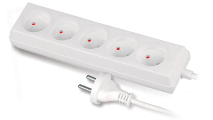 Przedłużacz 5-gniazd b/u 10A 1,5m /OMY 2x1/ biały PS-560