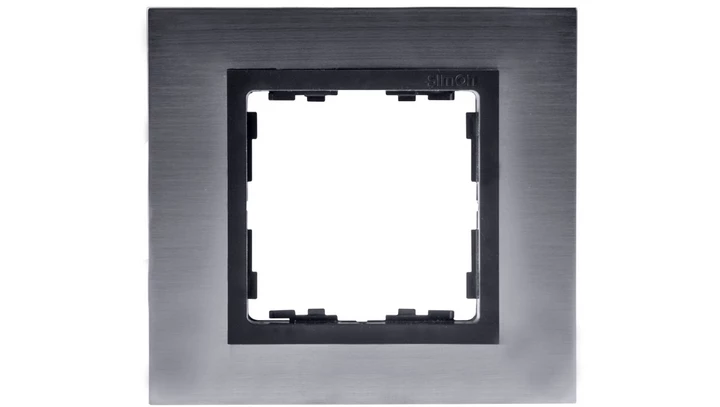 Simon 82 Ramka pojedyncza kamień stal grafitowa/ ramka pośrednia grafit 82817-38