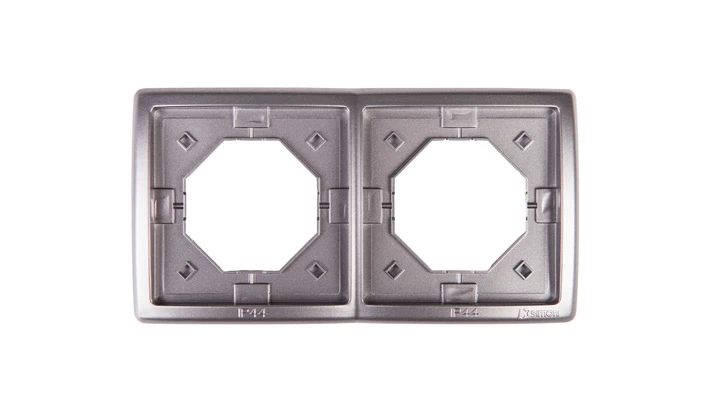 Simon Basic Standard Ramka bryzgoszczelna podwójna z uszczelką IP44 stal inox BMR2B/21