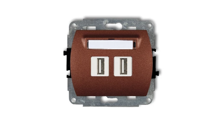 TREND Gniazdo podwójne 2xUSB-AA 3.0 brązowy metalik 9GUSB-6