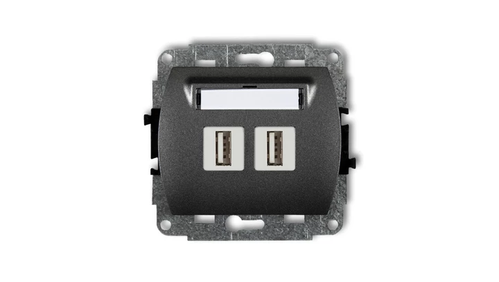 TREND Gniazdo podwójne 2xUSB-AA 3.0 grafitowy 11GUSB-6