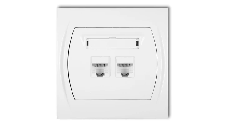 LOGO Gniazdo komputerowe podwójne 2xRJ45, kat. 5e, 8-stykowy biały LGK-2