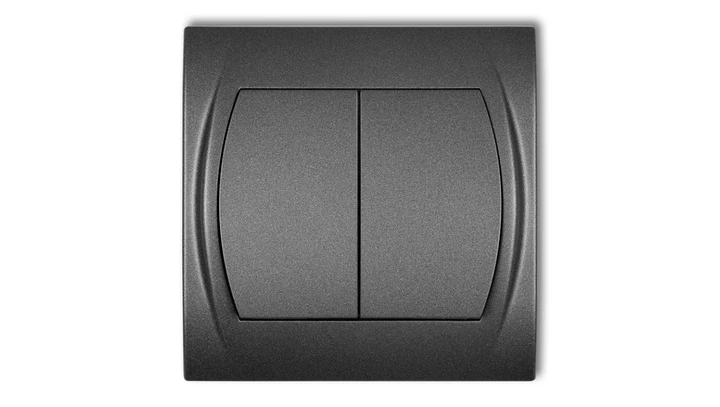 LOGO Przycisk świecznikowy (dwa klawisze bez piktogramów, wspólne zasilanie) grafitowy 11LWP-44.1