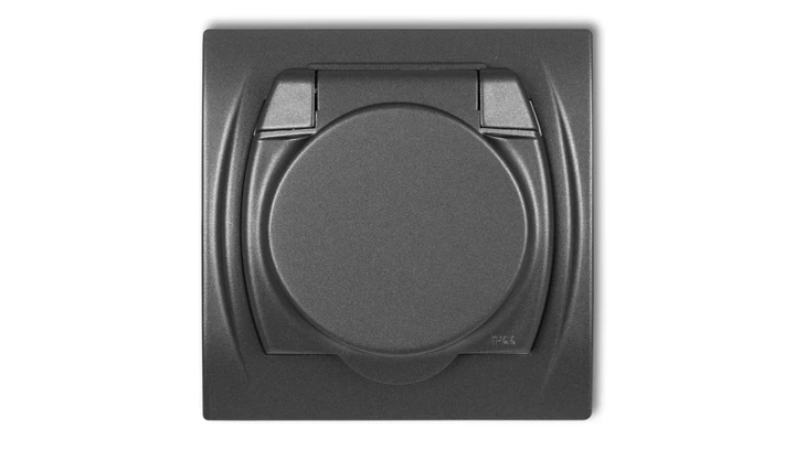 LOGO Gniazdo bryzgoszczelne z/u SCHUKO (klapka grafitowa) grafitowy 11LGPB-1sp