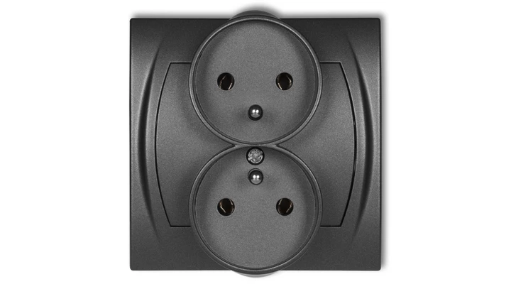 LOGO Gniazdo podwójne do ramki z/u (bez przesłon) grafitowy 11LGPR-2z