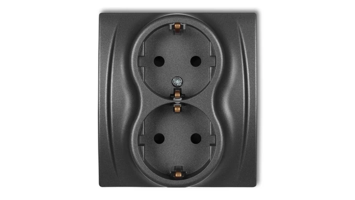 LOGO Gniazdo podwójne z/u SCHUKO grafitowy 11LGP-2sp