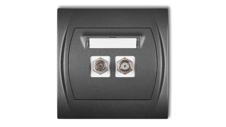 LOGO Gniazdo antenowe podwójne typu F (SAT) grafitowy 11LGF-2