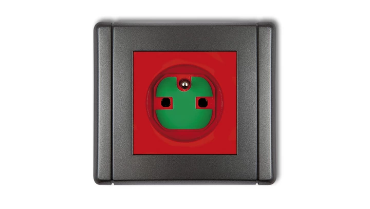 FLEXI Gniazdo pojedyncze z/u DATA z kluczem czerwony 11FGZK