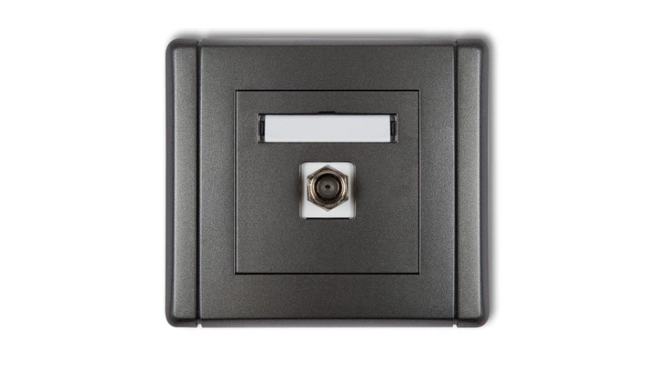 FLEXI Gniazdo antenowe pojedyncze typu F (SAT) pozłacane grafitowy 11FGF-1.1