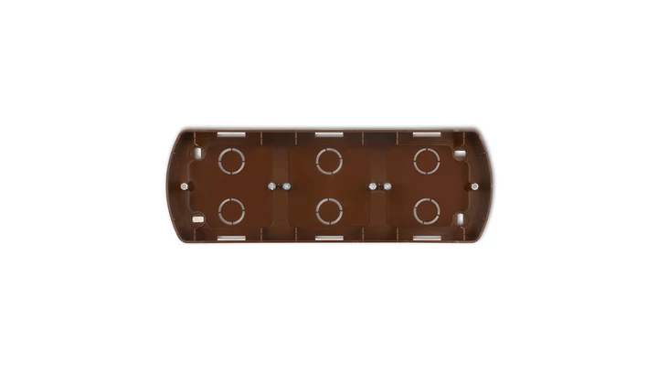 TREND Puszka montażowa pozioma potrójna brązowy 4PTH-3