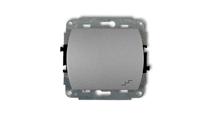 TREND Łącznik schodowy podświetlany srebrny metalik 7WP-3L