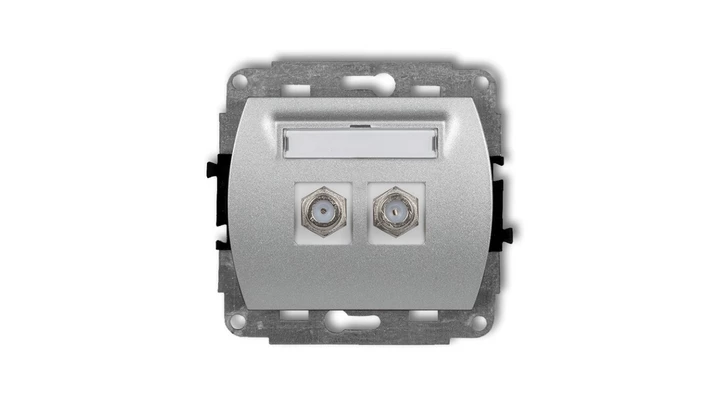 TREND Gniazdo antenowe podwójnego typu F (SAT) pozłacany srebrny metalik 7GF-2.1