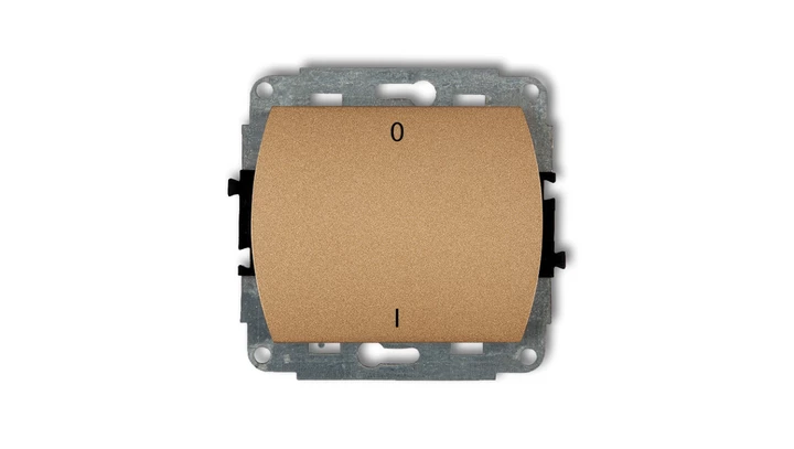 TREND Łącznik dwubiegunowy podświetlany złoty metalik 8WP-9L