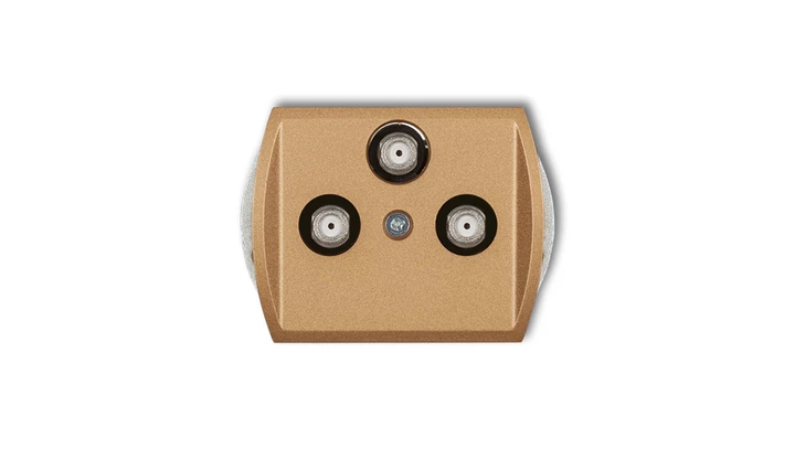 TREND Gniazdo multimedialne 3F DATA (UPC) złoty metalik 8GMU