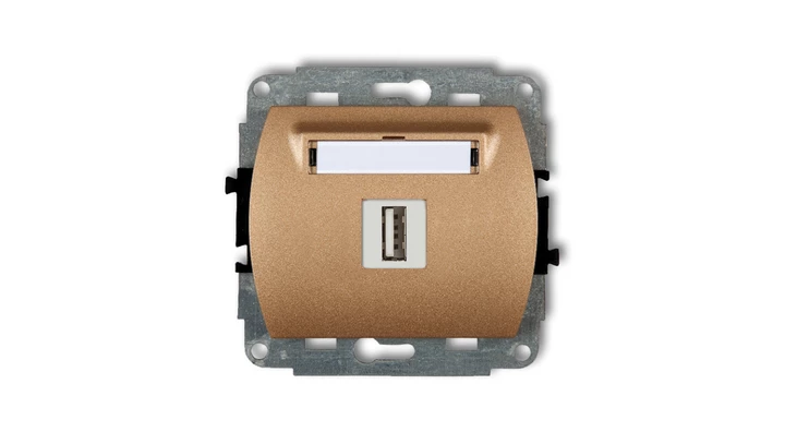 TREND Gniazdo pojedyncze USB-AA złoty metalik 8GUSB-1