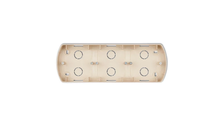 TREND Puszka montażowa pozioma potrójna złoty metalik 8PTH-3