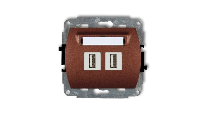 TREND Gniazdo podwójne 2xUSB-AA brĄzowy metalik 9GUSB-2