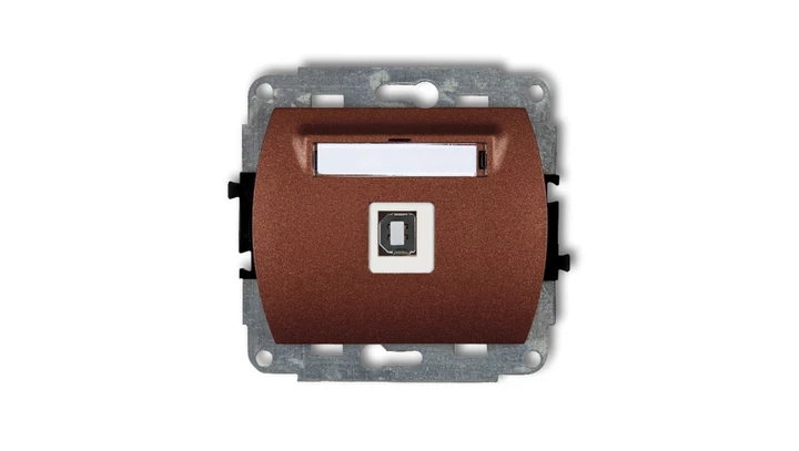 TREND Gniazdo pojedyncze USB-AB brĄzowy metalik 9GUSB-3