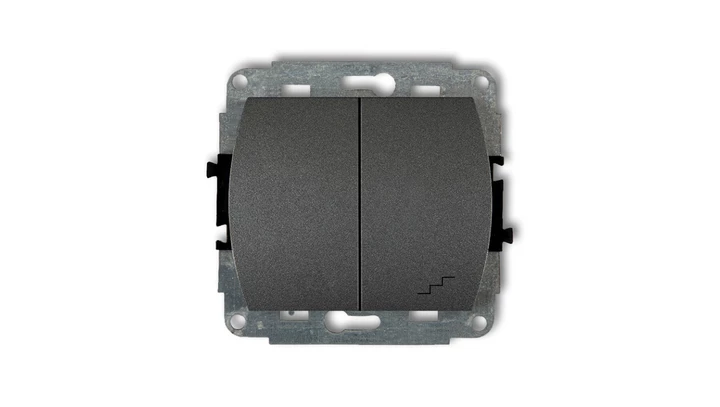 TREND Łącznik jednobiegunowy ze schodowym podświetlany grafitowy 11WP-10L