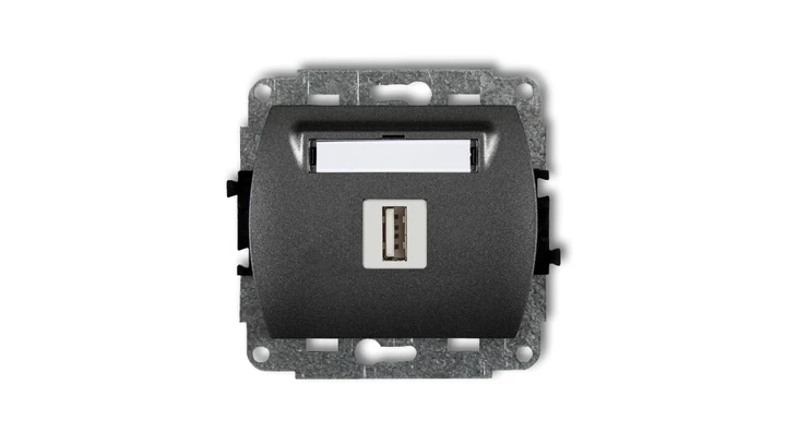 TREND Gniazdo pojedyncze USB-AA grafitowy 11GUSB-1