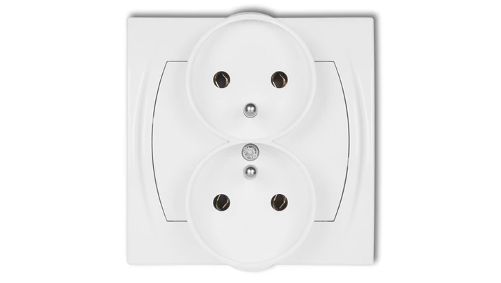 LOGO Gniazdo podwójne z/u biały LGPR-2z