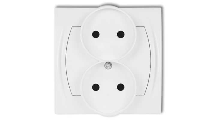 LOGO Gniazdo podwójne 2x(2P) z przesłonami biały LGPR-2p