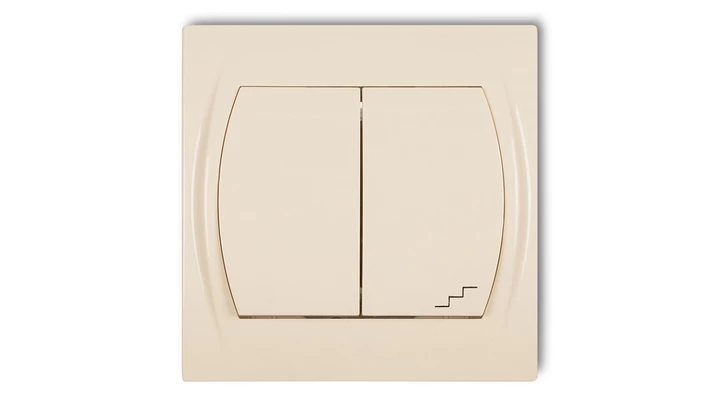 LOGO Łącznik jednobiegunowy ze schodowym podświetlany beżowy 1LWP-10L