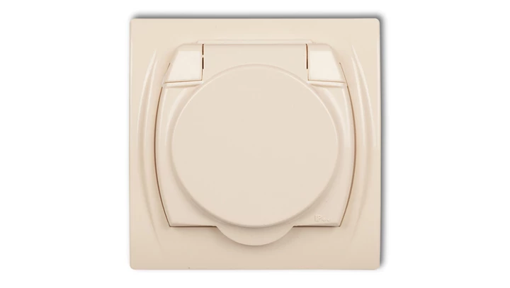 LOGO Gniazdo bryzgoszczelne z/u (klapka beľowa) beżowy 1LGPB-1zp