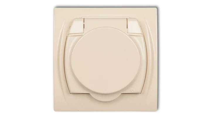 LOGO Gniazdo bryzgoszczelne z/u SCHUKO (klapka beľowa) beżowy 1LGPB-1sp